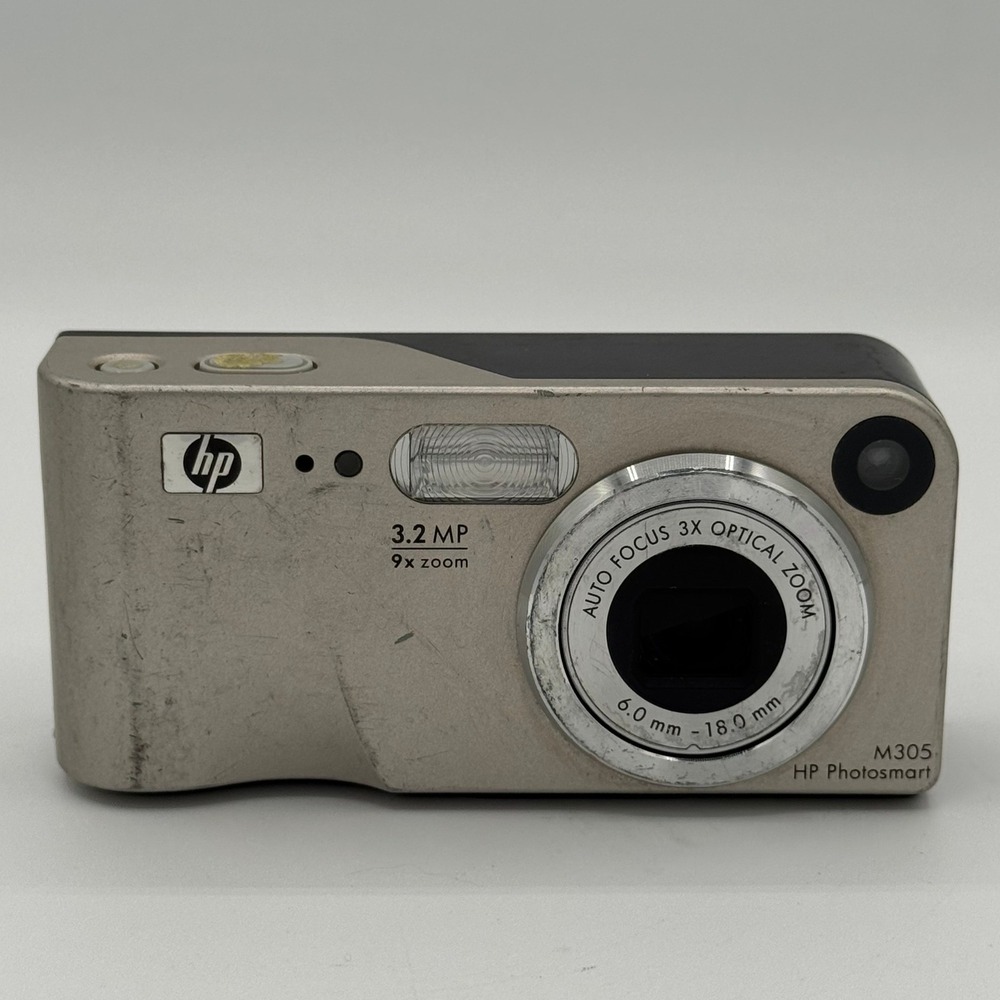 HP Photosmart M305 Digital Camera 3.2MP 3x Optical Zoom Silver L1846A Tested
